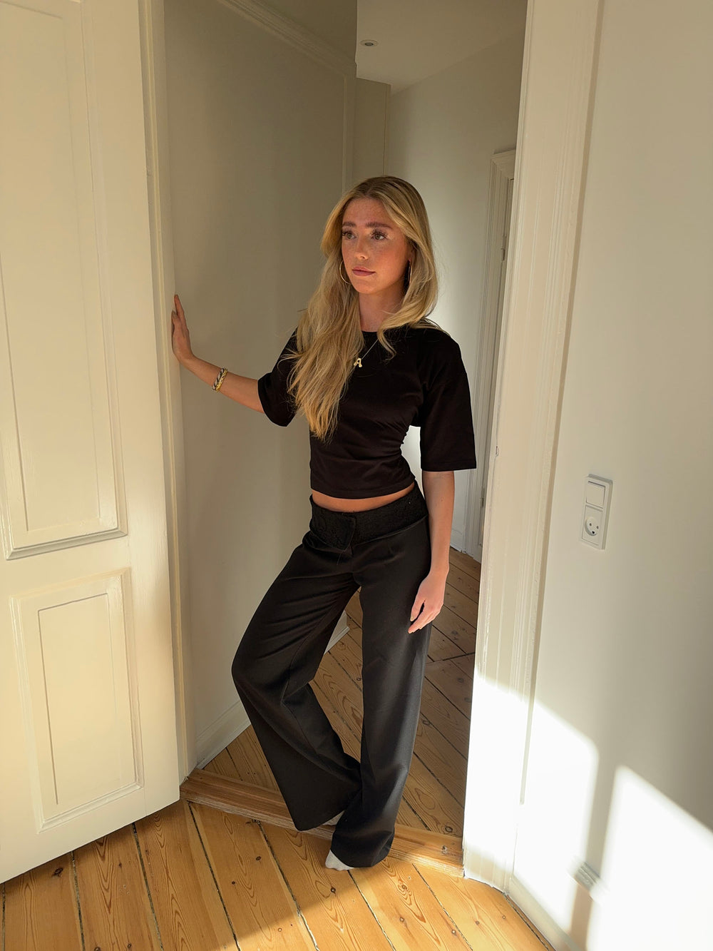 Conida figursyet t-shirt med bånd - Sort
