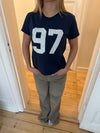 Lilana navy t-shirt m. 97 - Navy/hvid