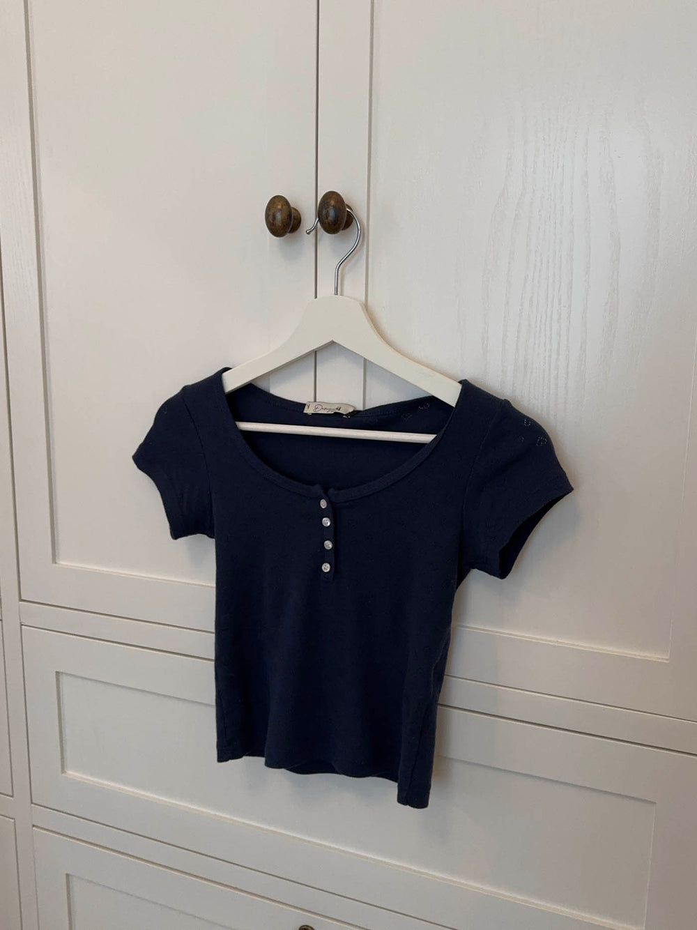 Lilian t-shirt med knapper - Navy