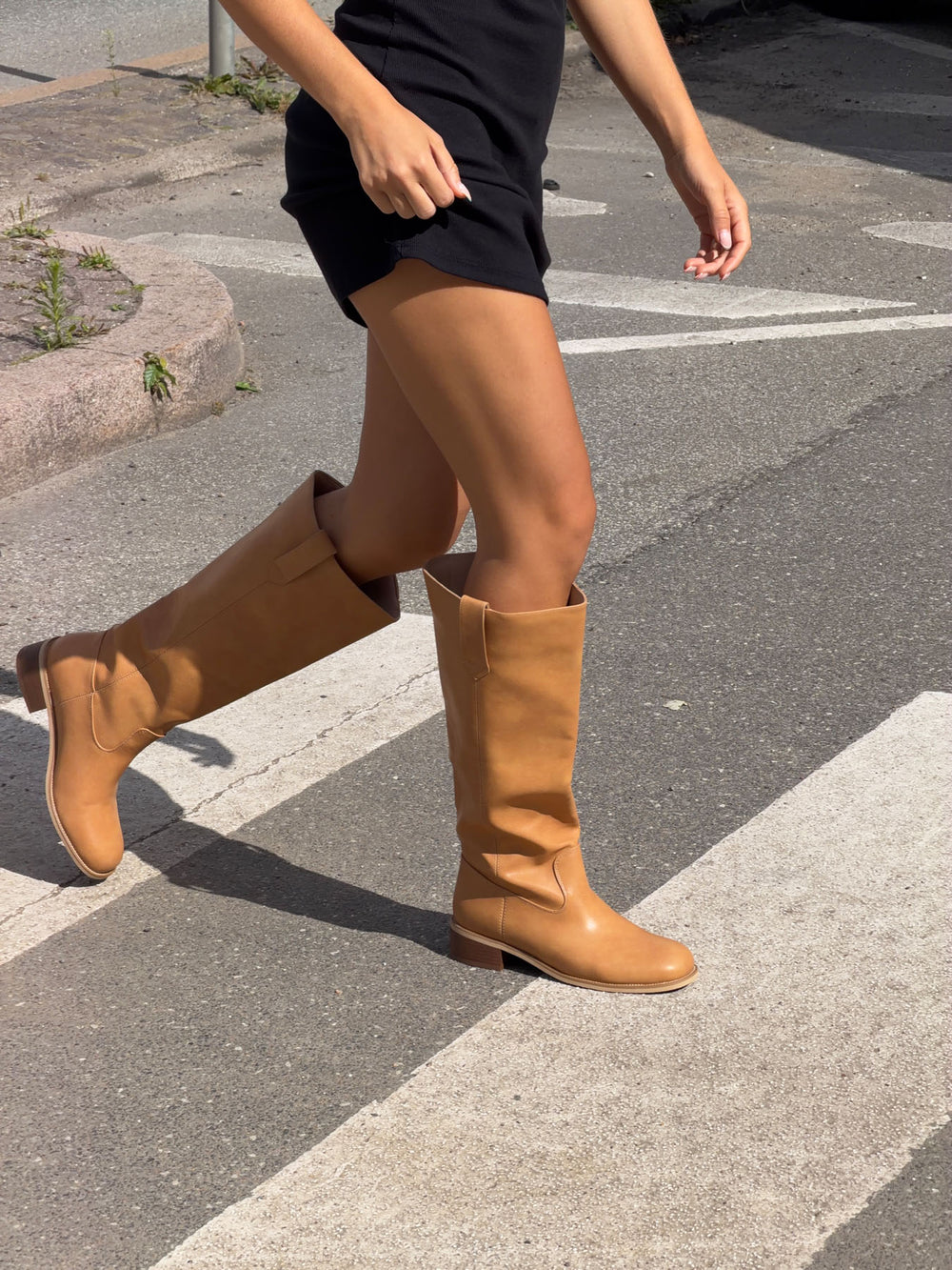 Justina tall støvler - Camel