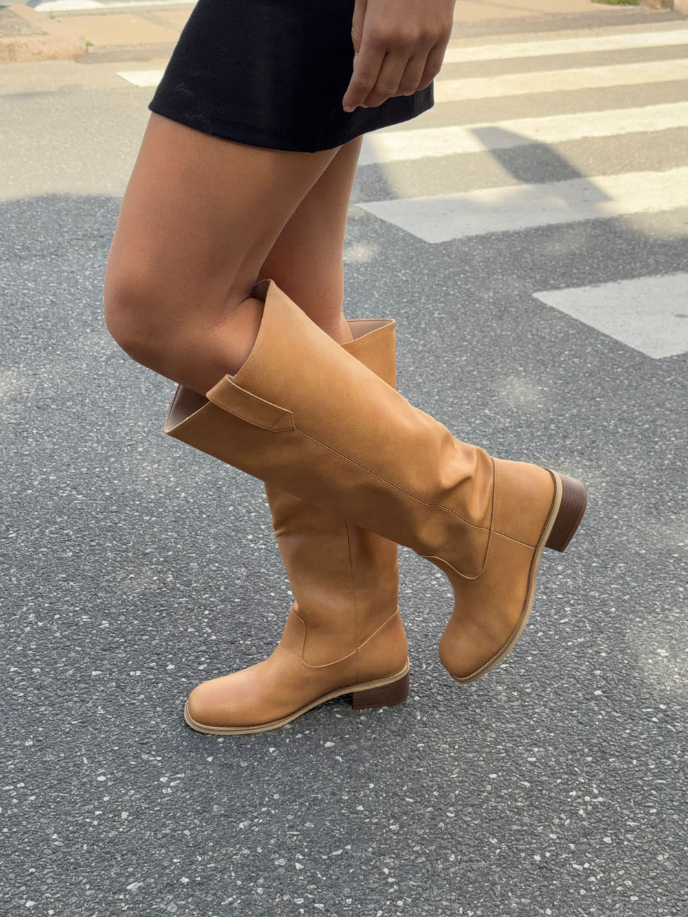 Justina tall støvler - Camel