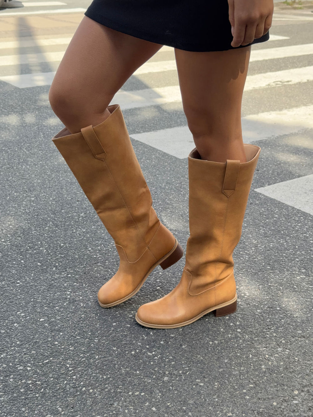 Justina tall støvler - Camel