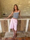 Wren tanktop med striber - Lysegrå/navy/pink