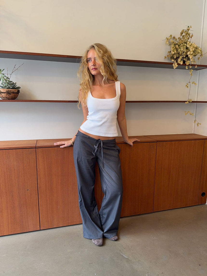 Beate tanktop i rib - Hvid