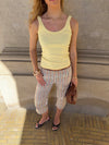 Julea tanktop i rib - Lysegul