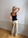 Mandaline tanktop med blondedetalje - Sort