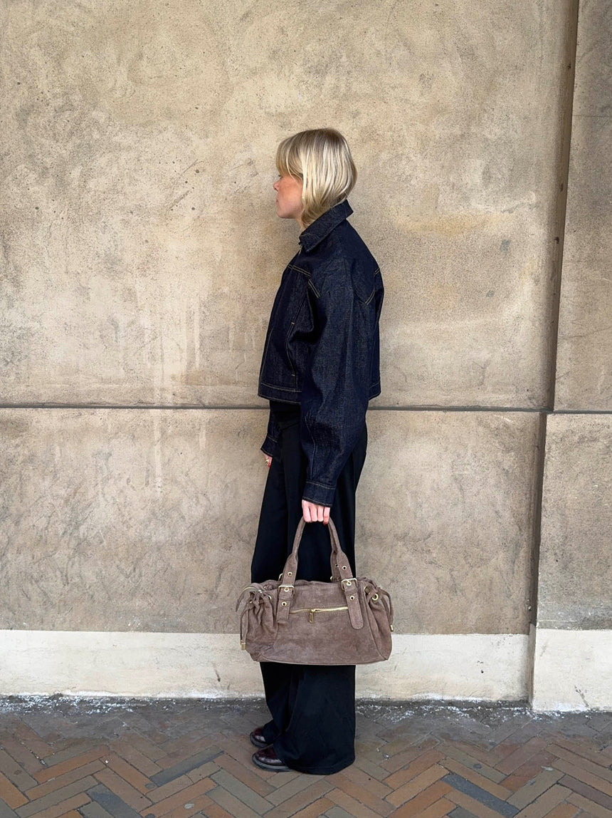 Mura taske i ruskind - Taupe