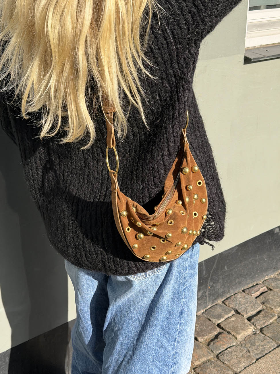 Loana taske med nitter - Brun