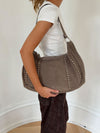 Henry taske med nitter - Taupe