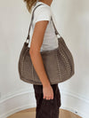 Henry taske med nitter - Taupe