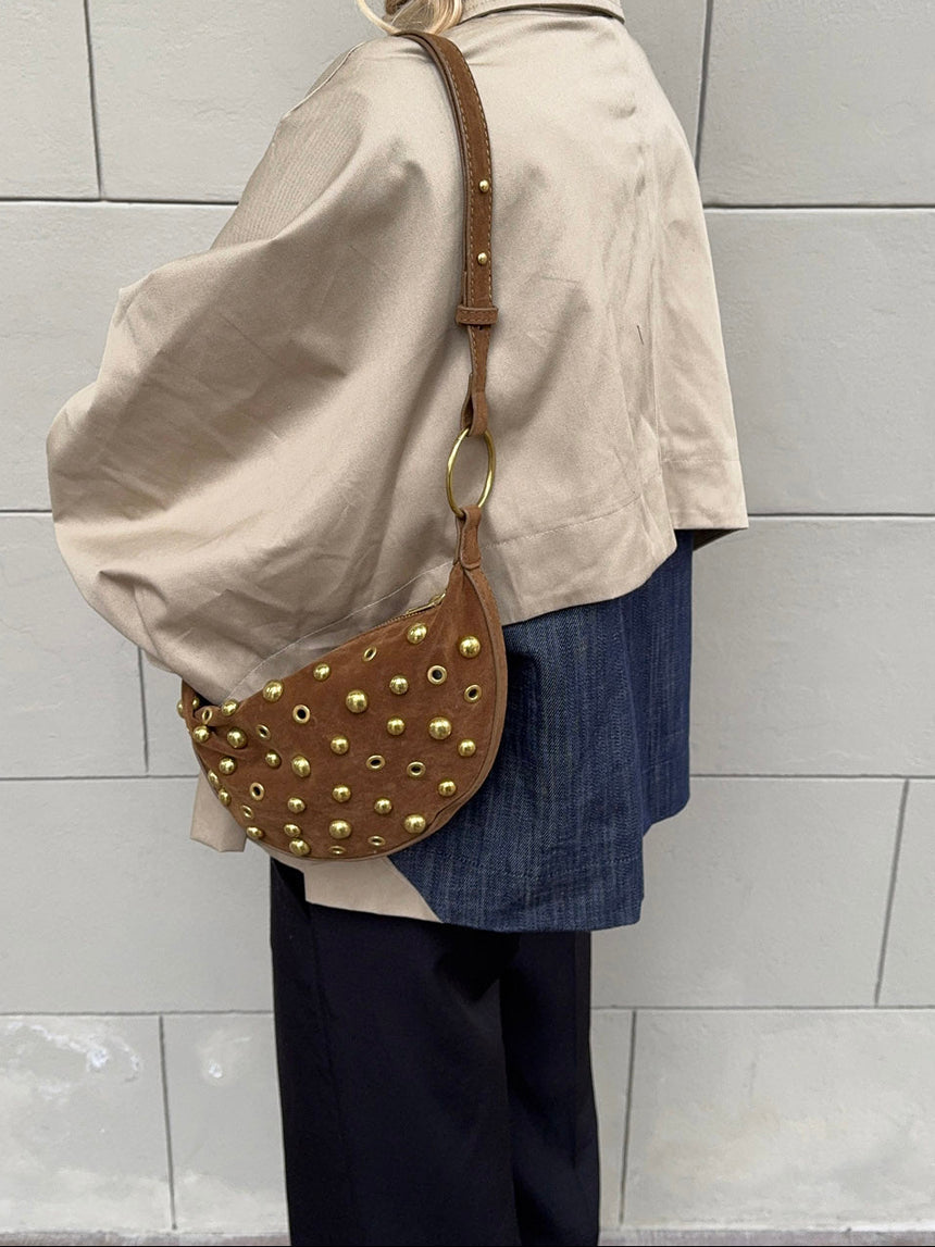 Loana taske med nitter - Brun