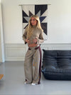 Selina ternede suit bukser - Brun/taupe