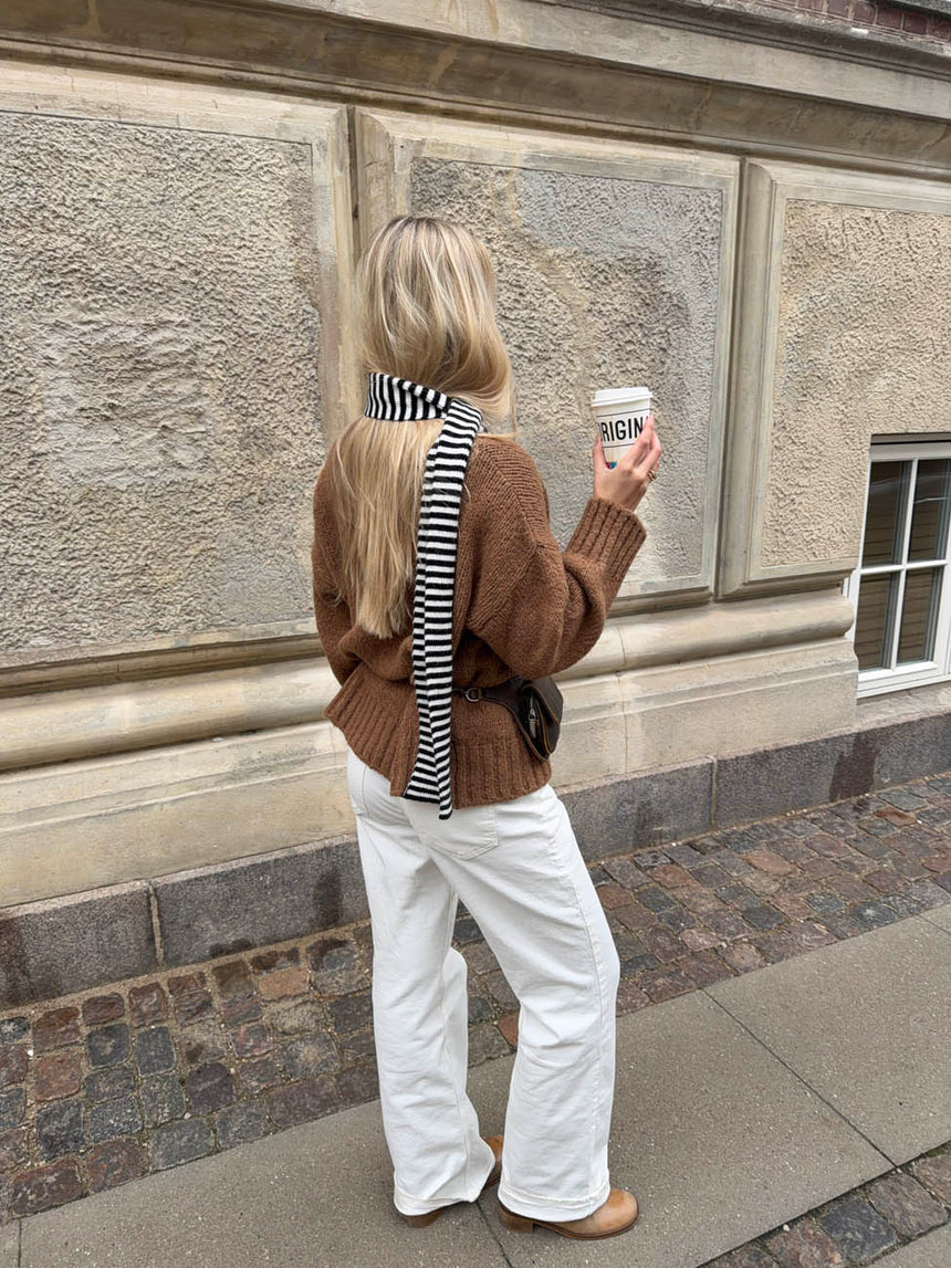 Suba tørklæde med striber - Sort/hvid