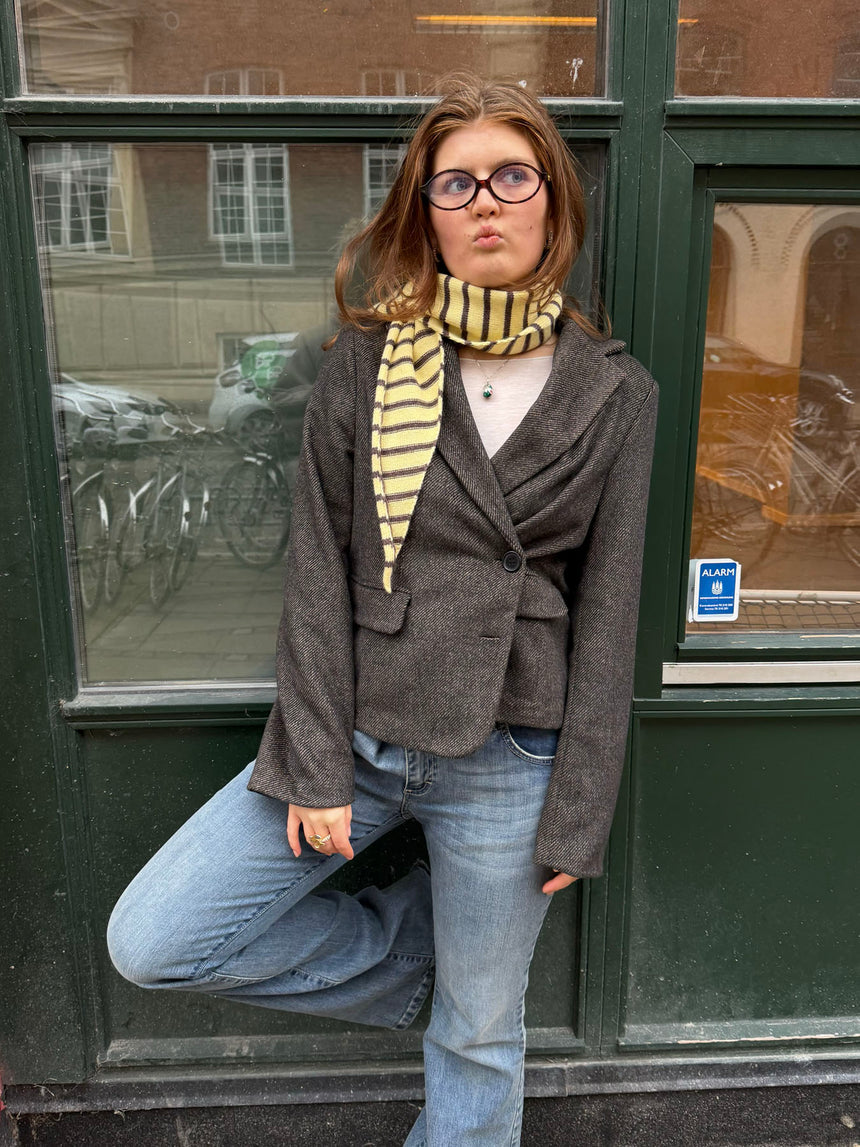 Dumela tørklæde med striber - Gul/brun