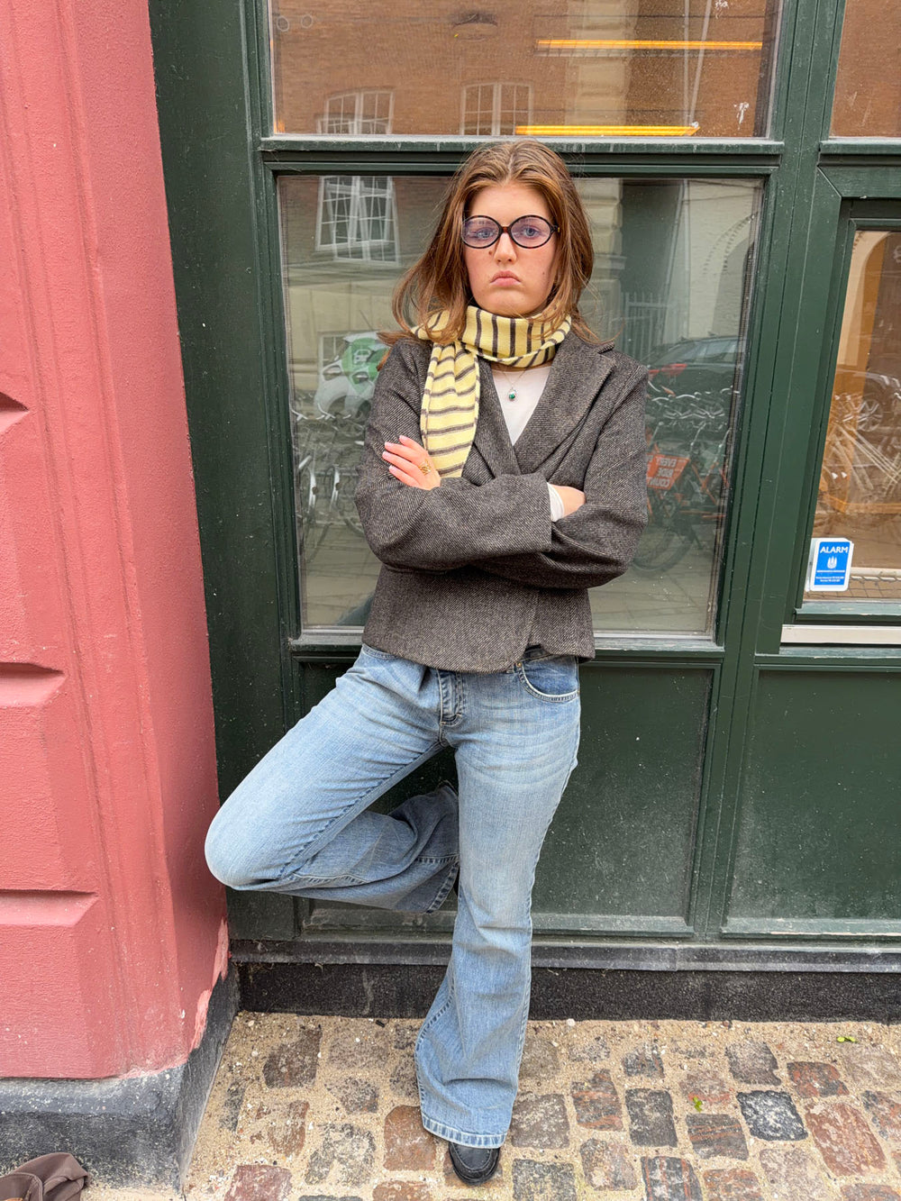 Dumela tørklæde med striber - Gul/brun