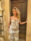 Eléonore top - Hvid/beige