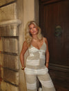 Eléonore top - Hvid/beige
