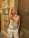 Eléonore top - Hvid/beige