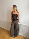 Jeselana top i blonde - Sort