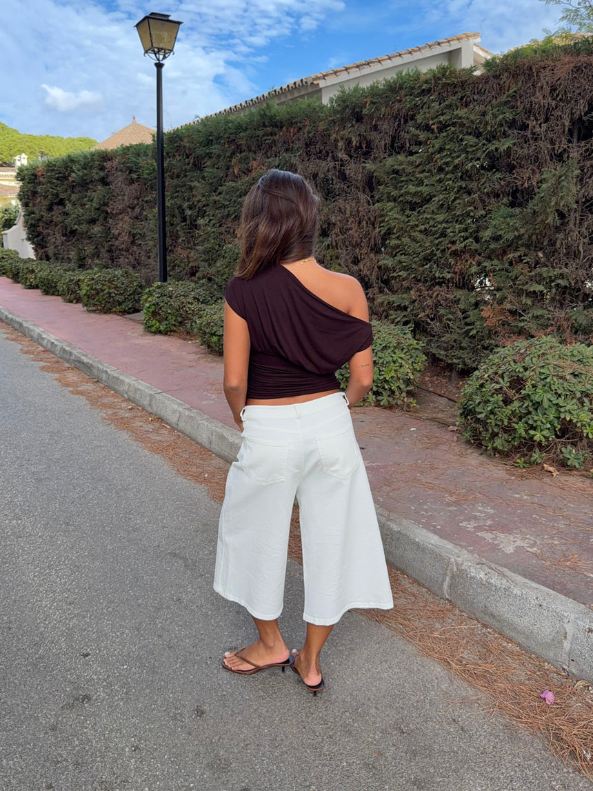 Islabella figursyet top - Brun