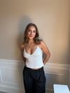 Marliya top med blonde detaljer - Hvid