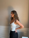 Marliya top med blonde detaljer - Hvid