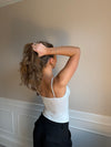 Marliya top med blonde detaljer - Hvid