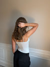 Marliya top med blonde detaljer - Hvid