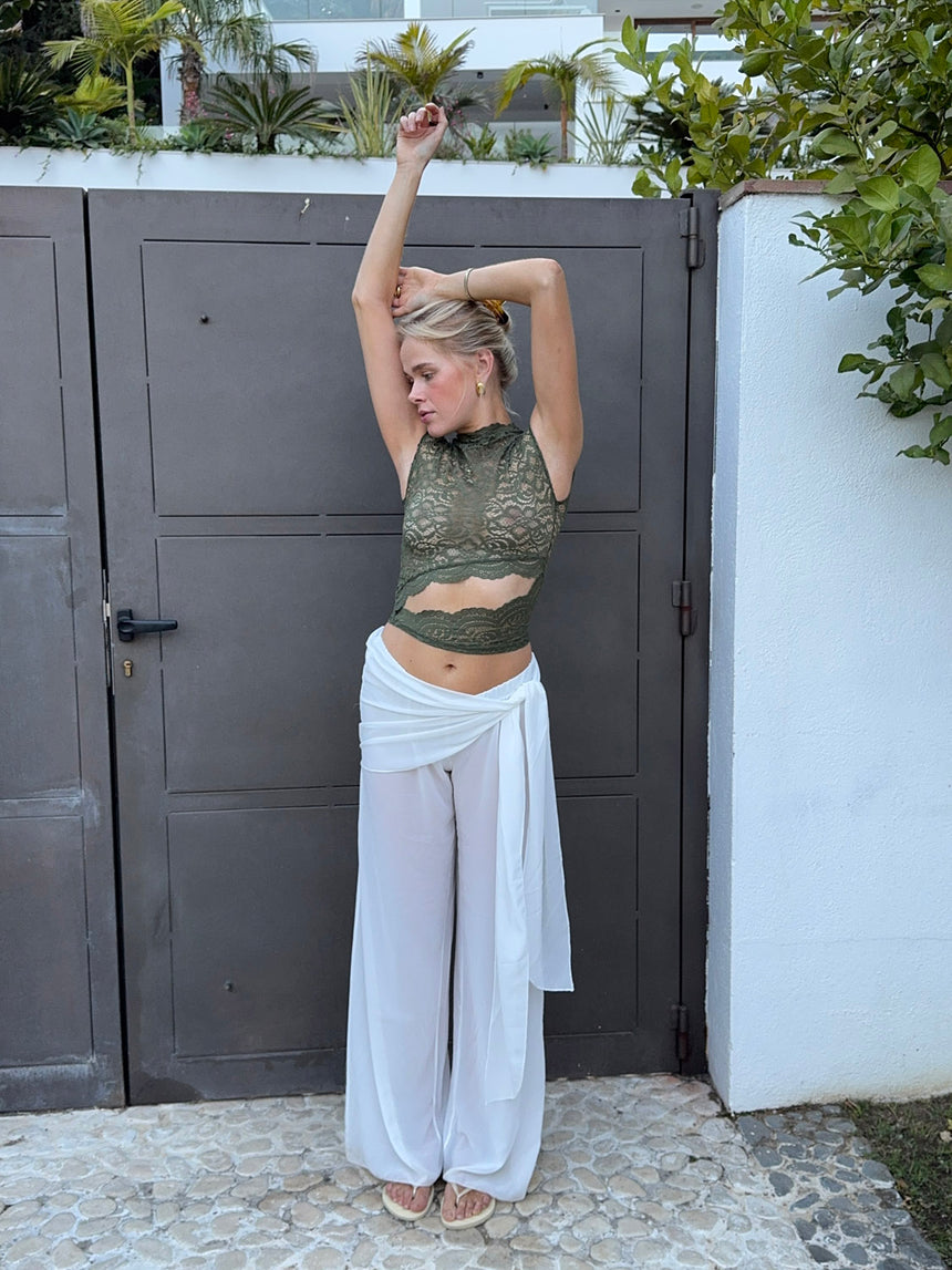 Marisole top i blonde - Kaki