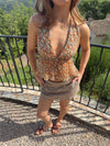 Arielly top med blomster - Orange/multifarvet