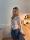 Floria top med blonder - Hvid