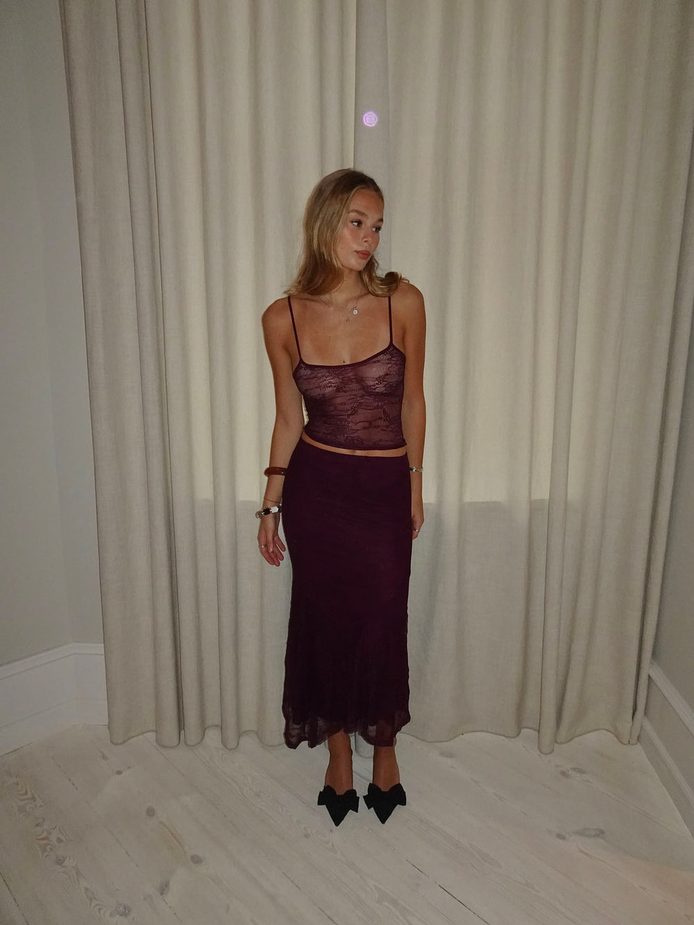 Nadja asymmetrisk nederdel i blonde - Lilla