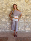 Cameline top med blonder - Beige