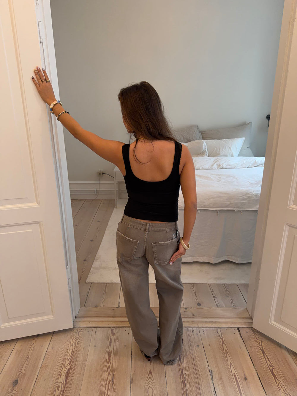 Lana top med blonder - Sort