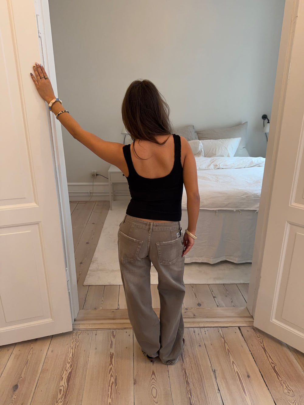 Lana top med blonder - Sort