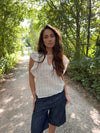 Ulana top med detaljer - Off white