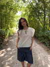 Ulana top med detaljer - Off white