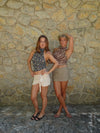 Zira top med dyre print - Brun/beige