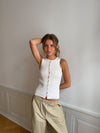 Lali top med knapper - Hvid