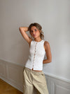 Lali top med knapper - Hvid