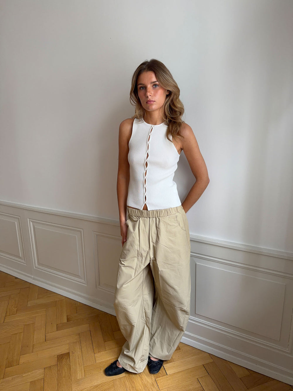 Lali top med knapper - Hvid