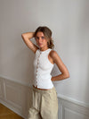 Lali top med knapper - Hvid