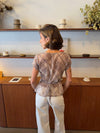 Leonorita top med ternet mønster - Beige/brun