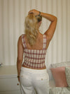 Maren top med tern - Rød/off white