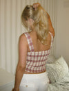 Maren top med tern - Rød/off white