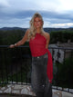 Orlane one shoulder top med zebra print - Rød