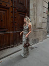 Blancine top med zebra print - Sort/beige