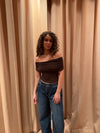 Celora off shoulder top - Brun