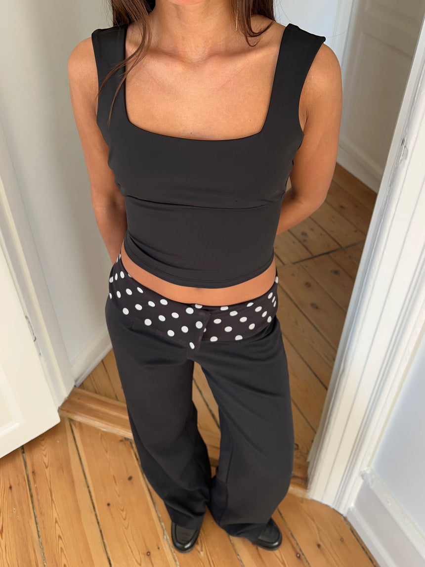 Isolda top med åben ryg - Sort