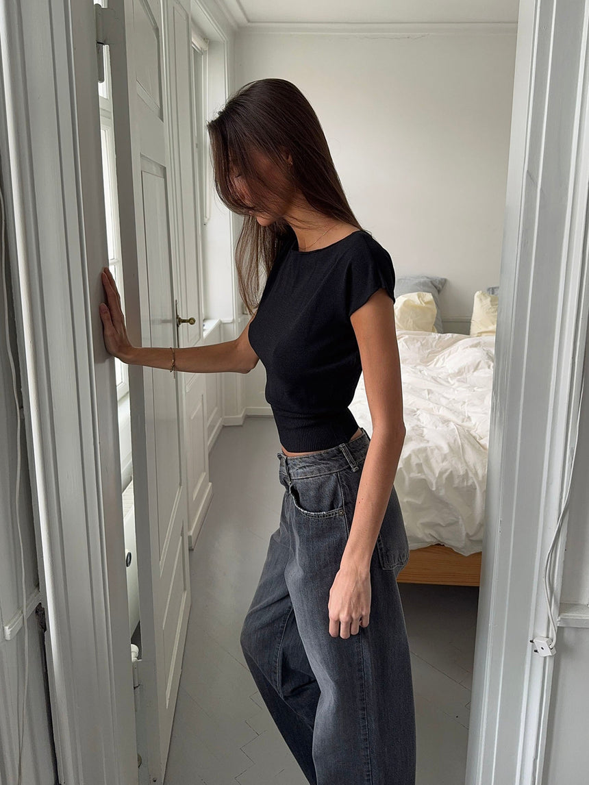 Lilu figursyet top - Sort